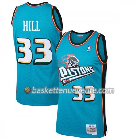 Maillot Basket Detroit Pistons Grant Hill 33 Hardwood Classics Bleu Swingman - Homme